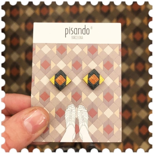Hydraulic mosaic earrings